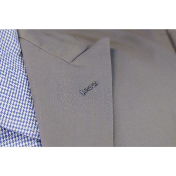 John Varvatos Tan Blue Iridescent Cotton Peak Lapel Blazer Boys 14R Mens 32S - Picture 5 of 9